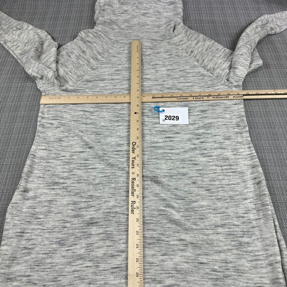 Dakini Sweater Womens XL Heather Grey Pullover‎ Cowl Neck Drawstring Thumbholes - Picture 8 of 11